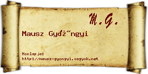 Mausz Gyöngyi névjegykártya